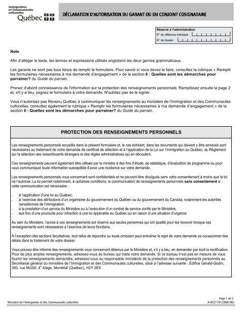 D Autorisation Immigration Qua C Bec Gouvernement Du Qua C Bec