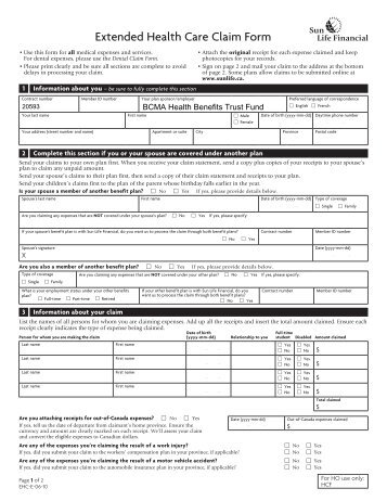 Sun Life Health Claim Form