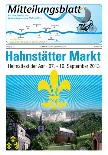 Mitteilungsblatt Nr. 36 vom 05.09.2013 - VG Hahnstätten