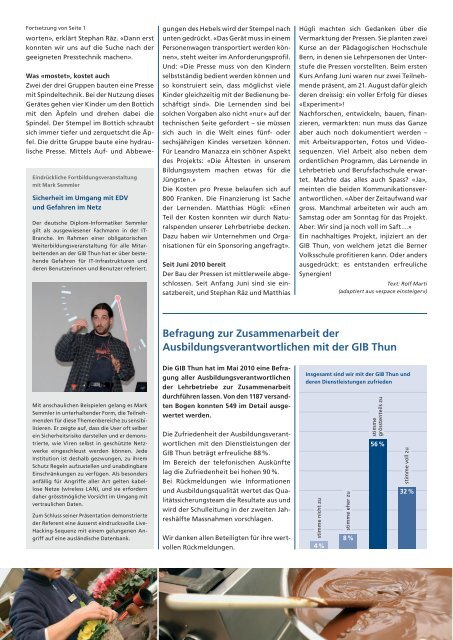 GIB info 2010/2 - Gewerblich Industrielle Berufsfachschule Thun