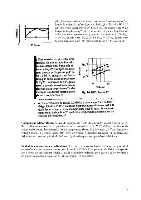 Física II – Lista de Exercícios – Termodinâmica (Halliday ... - Unesp