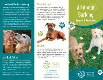 122.HHS Dog Barking Brochure B.indd - Hawaiian Humane Society