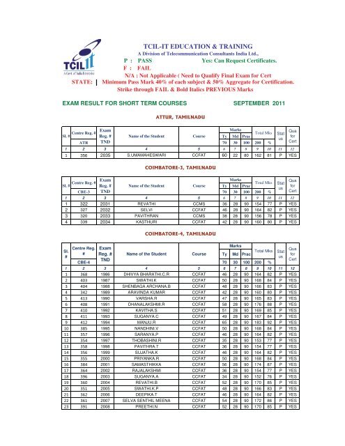 TCIL-IT EDUCATION & TRAINING