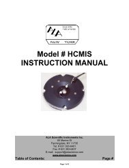 Model # HCMIS INSTRUCTION MANUAL - ALA Scientific Instruments