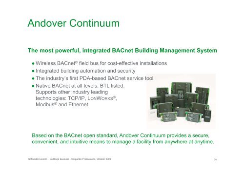 Schneider Electric's Buildings Business presentation PDF 1.91MB