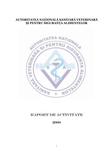 RAPORT DE ACTIVITATE PE ANUL 2008 - ansvsa