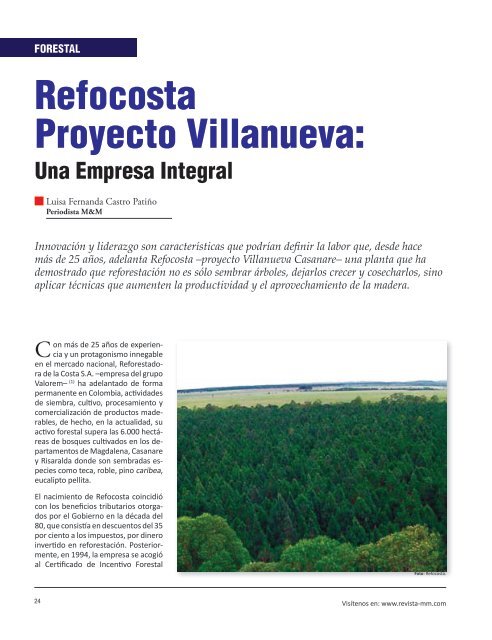 Refocosta Proyecto Villanueva: - Revista El Mueble y La Madera