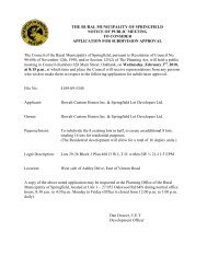 THE RURAL MUNICIPALITY OF SPRINGFIELD NOTICE OF ...