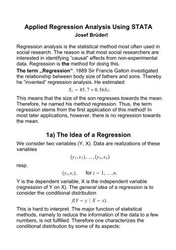 Applied Regression Analysis Using STATA 1a) The Idea of a ...