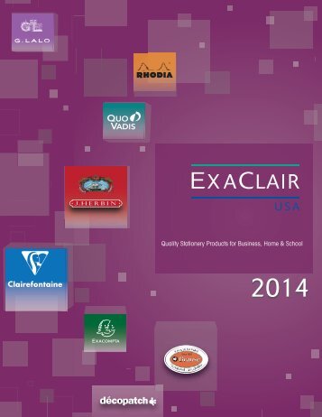 Exaclair 2013 Catalog | Quality Stationery Products ... - Exaclair, Inc.