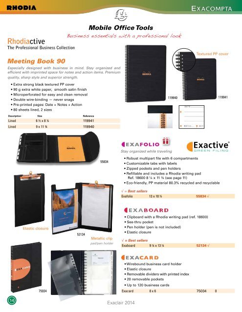 Exaclair 2013 Catalog | Quality Stationery Products ... - Exaclair, Inc.