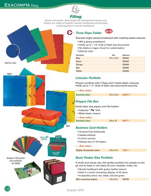 Exaclair 2013 Catalog | Quality Stationery Products ... - Exaclair, Inc.