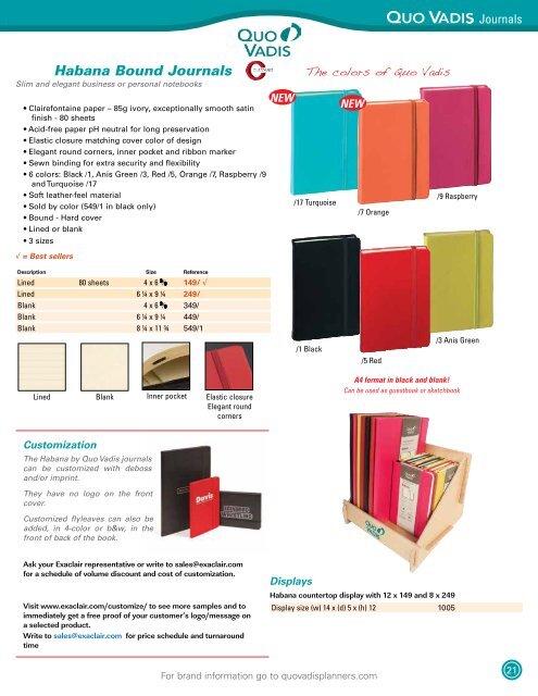 Exaclair 2013 Catalog | Quality Stationery Products ... - Exaclair, Inc.