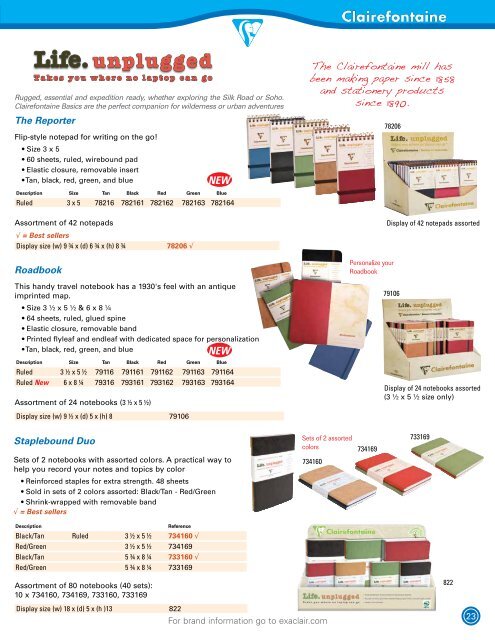 Exaclair 2013 Catalog | Quality Stationery Products ... - Exaclair, Inc.