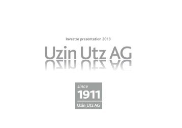 Investor Presentation - Uzin Utz AG