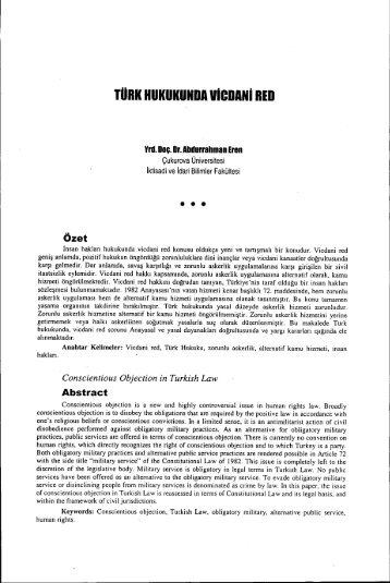 TÃ¼rk Hukukunda Vicdani Red - Siyasal Bilgiler FakÃ¼ltesi - Ankara ...