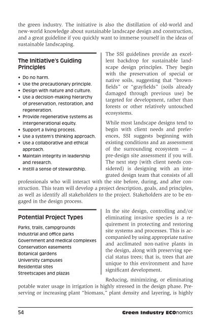 Green Industry ECOnomics - LandcareNetwork.org