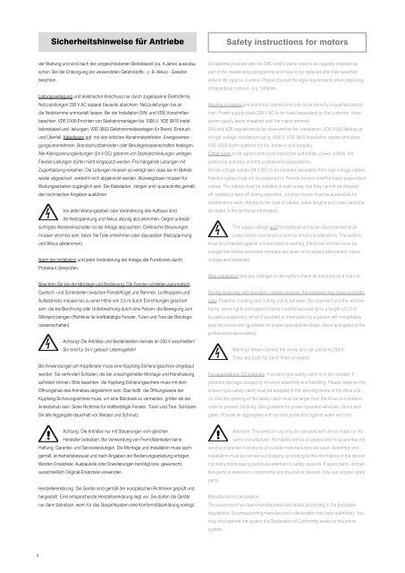 Technical information and operating instruction ... - Essmann