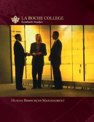 HRM Detailed Brochure - La Roche College