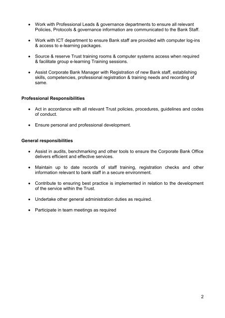 job description and personnel specification - HSCRecruit