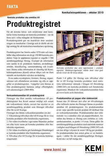 Produktregistret - Kemikalieinspektionen