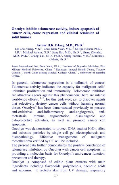 OXIDANTS AND ANTIOXIDANTS IN BIOLOGY - Oxygen Club of ...