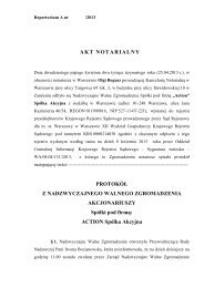 Protokół z Nadzwyczajnego Walnego Zgromadzenia ... - Action S.A.