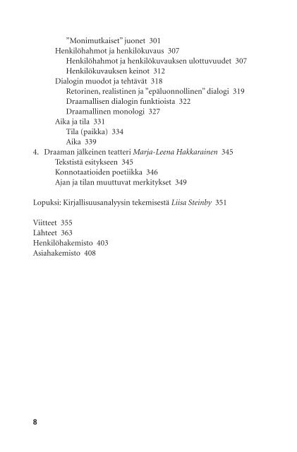 SisÃ¤llys (PDF, 30 kt) - Suomalaisen Kirjallisuuden Seura
