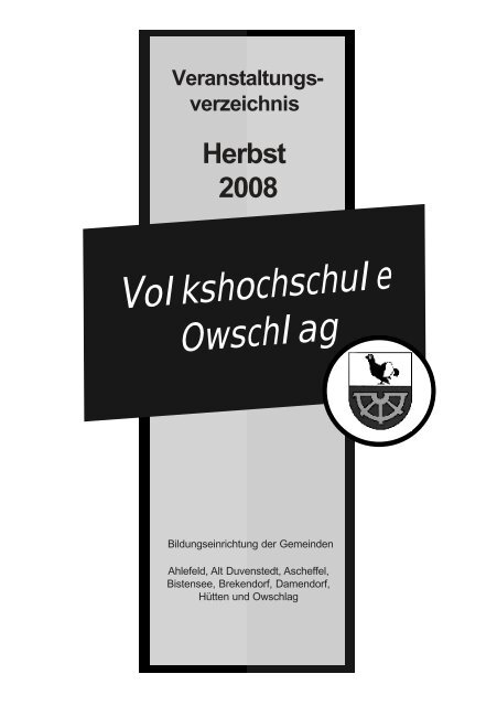 Veranstaltungs- verzeichnis Herbst 2008 - Gemeinde Owschlag