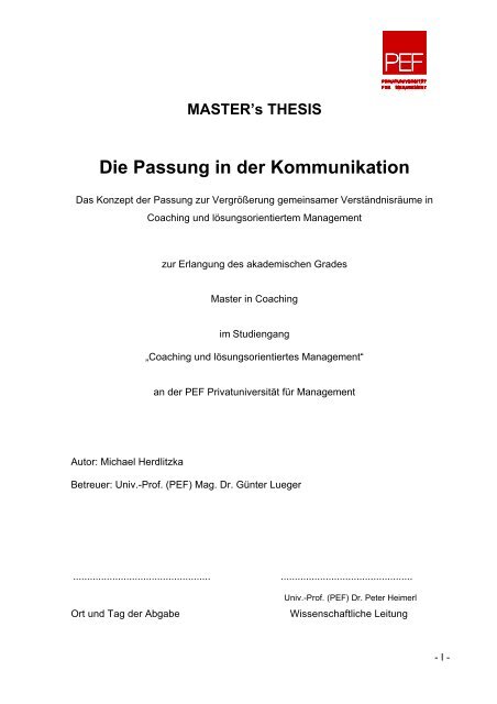 Die Passung in der Kommunikation