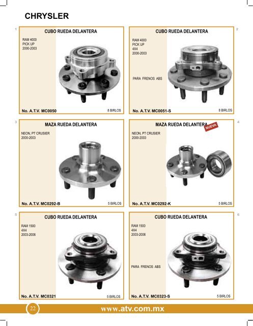 alta tecnologÃ­a vehicular - ATV  MEXICO Mazas y Suspension