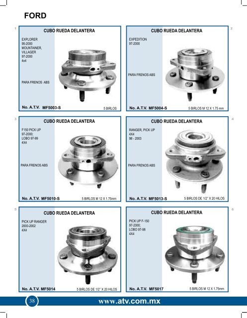 alta tecnologÃ­a vehicular - ATV  MEXICO Mazas y Suspension