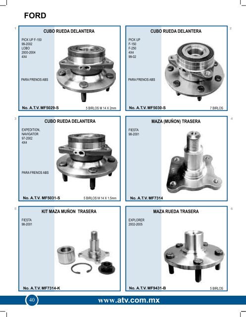 alta tecnologÃ­a vehicular - ATV  MEXICO Mazas y Suspension