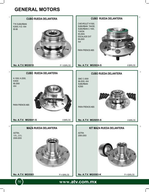 alta tecnologÃ­a vehicular - ATV  MEXICO Mazas y Suspension