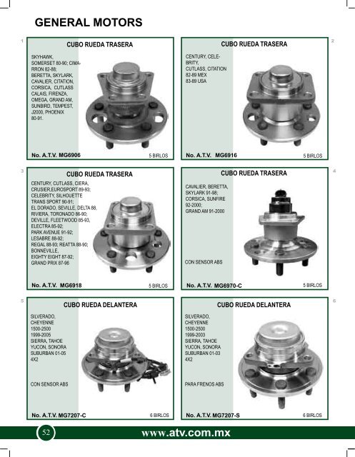 alta tecnologÃ­a vehicular - ATV  MEXICO Mazas y Suspension