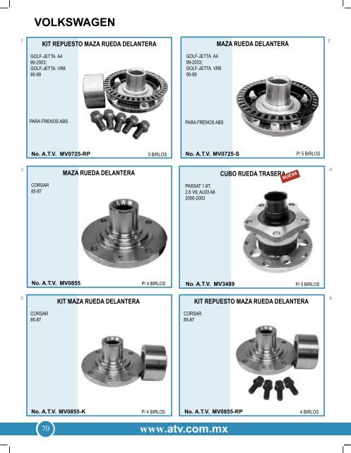 alta tecnologÃ­a vehicular - ATV  MEXICO Mazas y Suspension