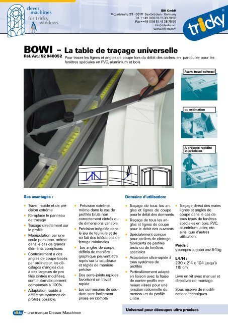 BOWI – La table de traçage universelle - Ibh-sb.com