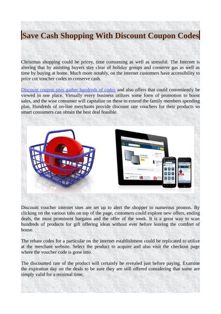 Save Cash Shopping With Discount Coupon Codes
