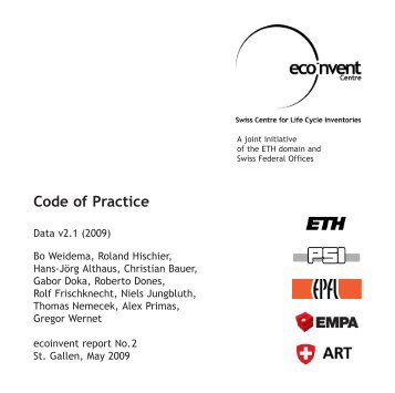Ecoinvent report (code of practice) - SimaPro and PRe Consultants
