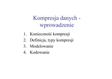 Wykład 6 - podstawy kompresji danych - MARS