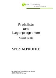 SPEZIALPROFILE Preisliste Lagerprogramm und - Spaeter Hamburg