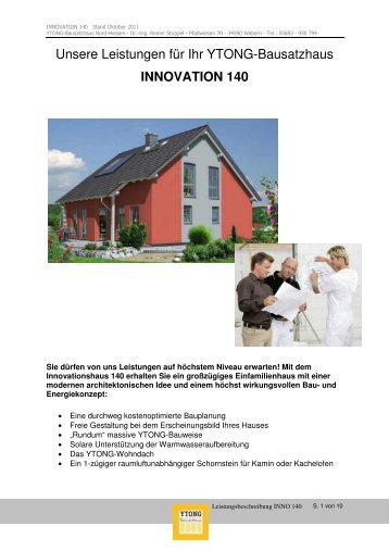 und Leistungsbeschreibung Innovationshaus INNO 140 - Ytong ...