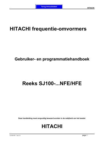 HITACHI- Nederlandstalige versie