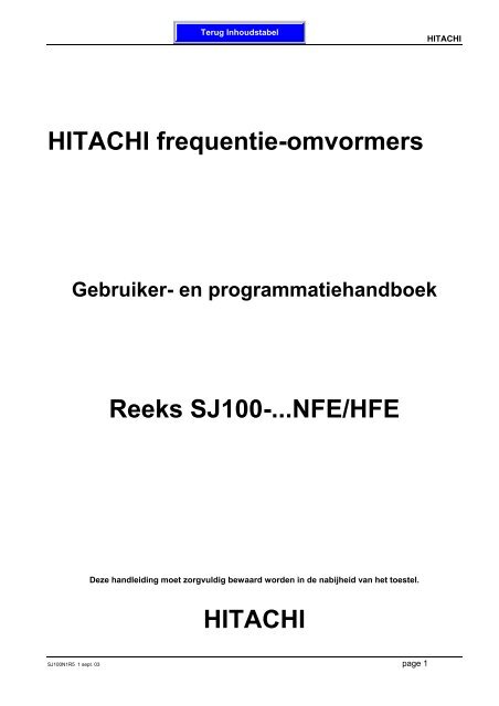 HITACHI- Nederlandstalige versie