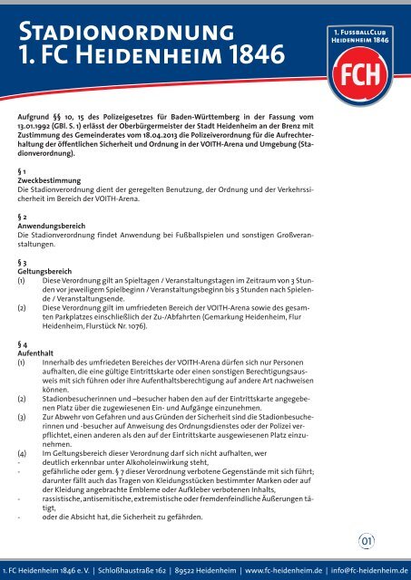Stadionordnung (PDF) - 1. FC Heidenheim