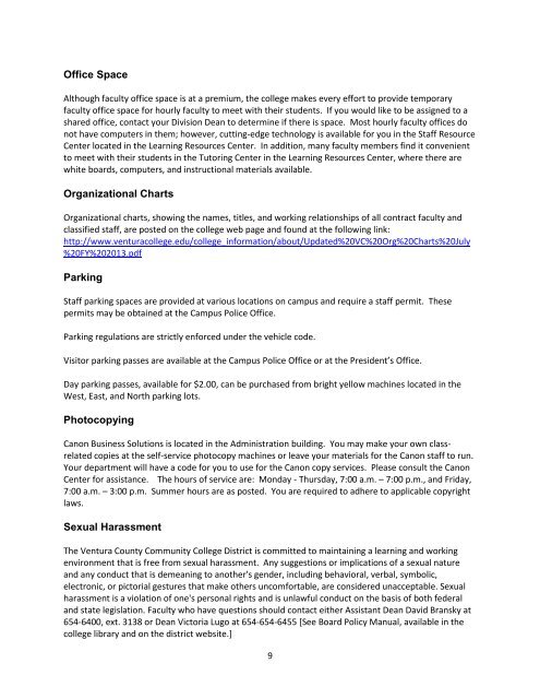 Part-Time Faculty Handbook - Ventura College