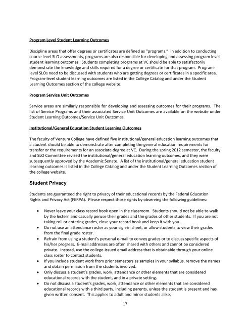 Part-Time Faculty Handbook - Ventura College