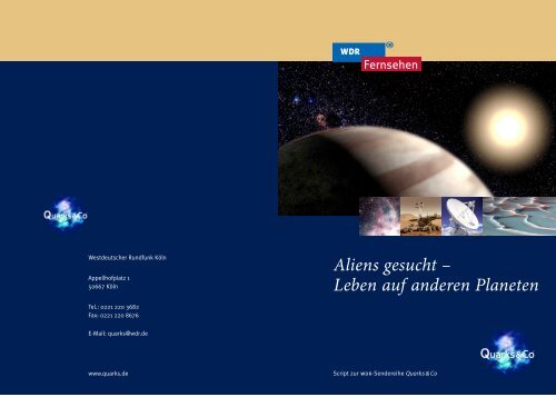 Quarks & Co - Aliens gesucht – Quarks & Co - Leben auf anderen ...