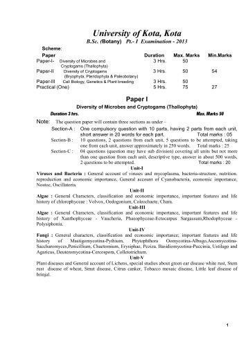 Botany - University of Kota