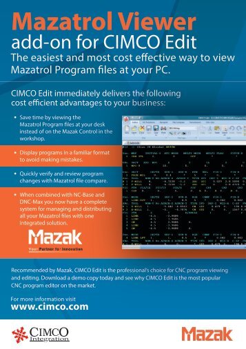 Mazatrol Viewer - CIMCO